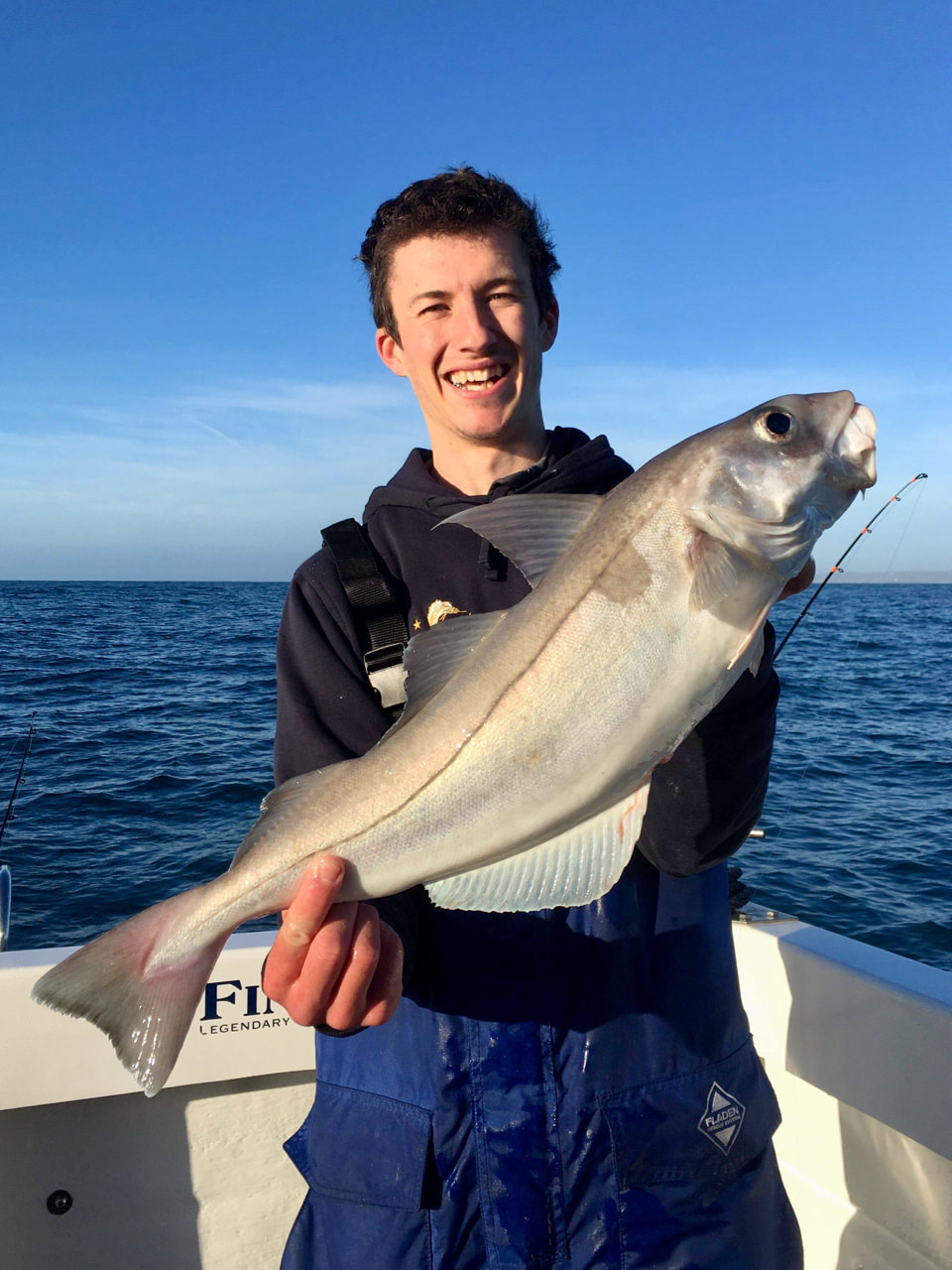 Liam with a 5lb 10oz Haddock caught on Bite Adventures Fishing trips